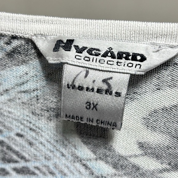 Nygard Collection Women's 3x Black Sweater Peacock V-neck Glittery Mesh Sequined - Picture 6 of 8